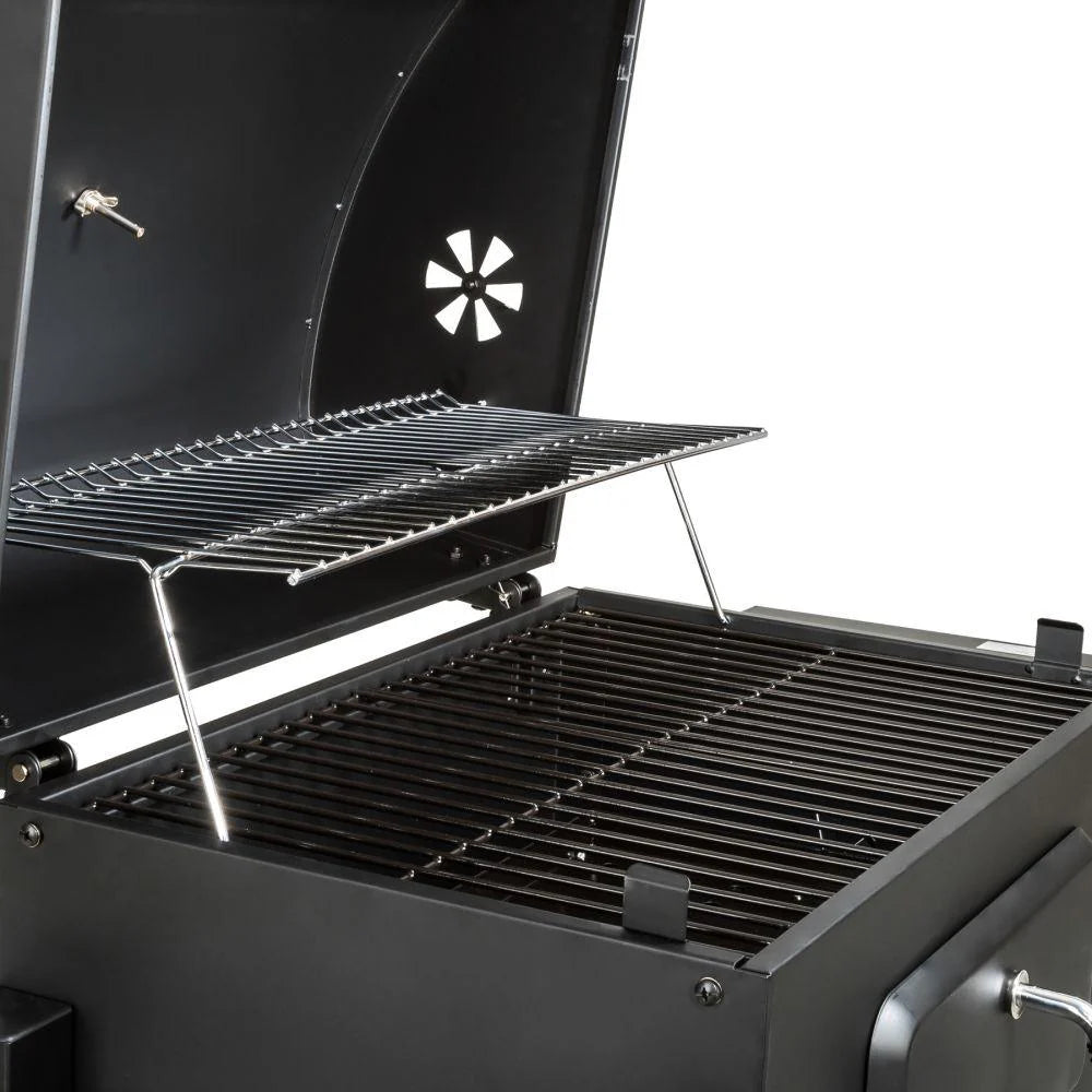 3 in 1 charcoal barbecue with thermometer with black adjustable height grill 1508003 -