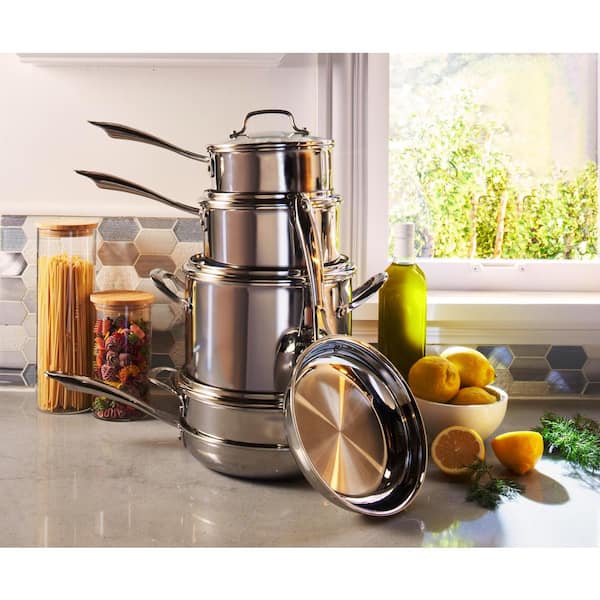 Tri-Ply 10-Piece Stainless Steel Cookware Set with Glass Lids - Product image 9