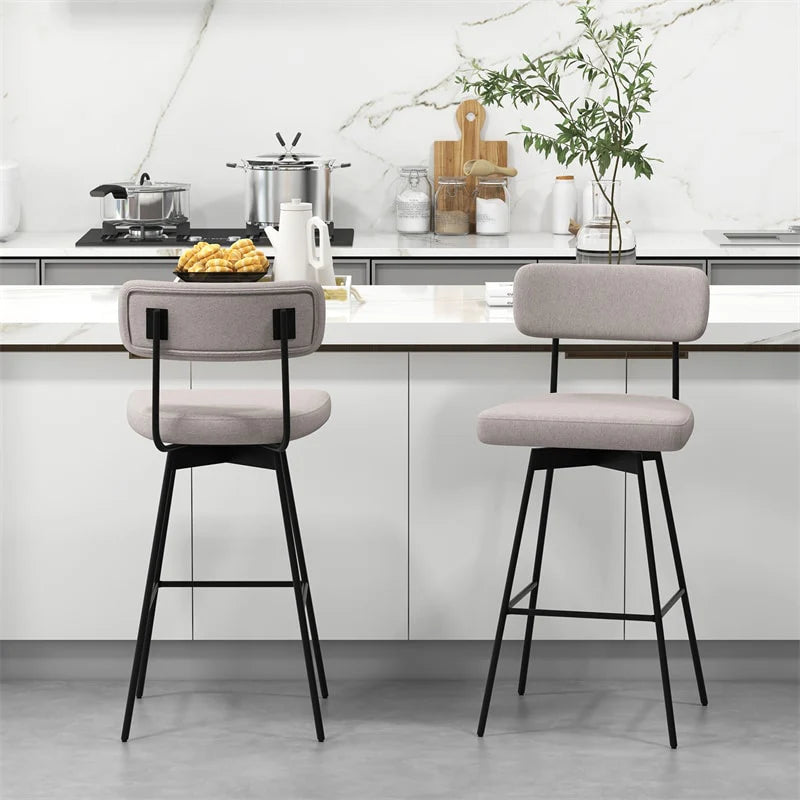 Swivel Bar Stools Set of 2, 29" Upholstered Bar Height Chairs with Back - Product image 3