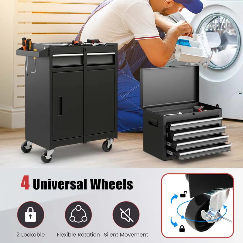 2-in-1 Rolling Tool Chest, 5-Drawer Tool Storage Cabinet with Wheels, Adjustable Shelf - Product image 58