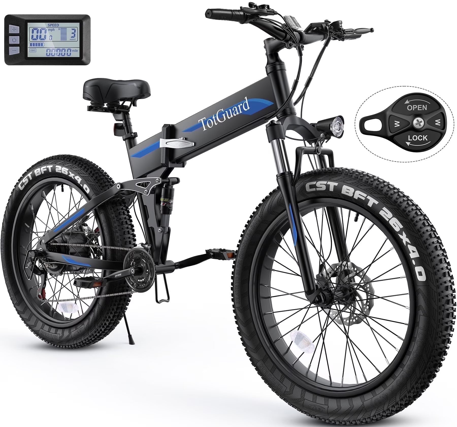 Totguard 26"x4" Electric Bike, Fat Tire 500W Ebike, Foldable Electric Bicycles E Bikes for Adults Electric - Product image 1