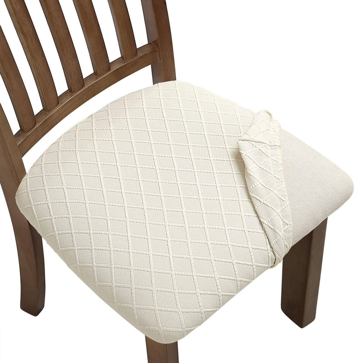 Fuloon Stretch Jacquard Chair Seat Covers, Removable Washable Anti-Dust Dinning Room Chair Seat Cushion - Product image 1