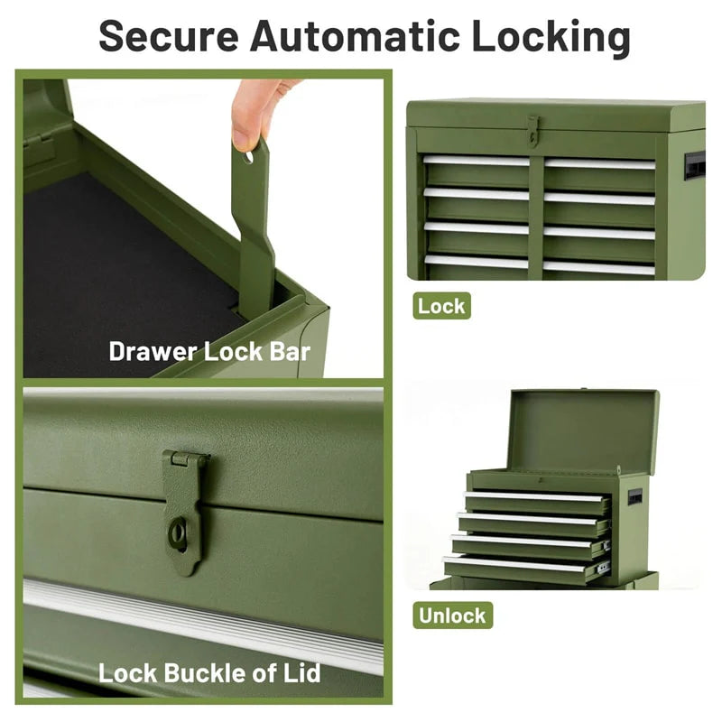 2-in-1 Rolling Tool Chest, 5-Drawer Tool Storage Cabinet with Wheels, Adjustable Shelf - Product image 70