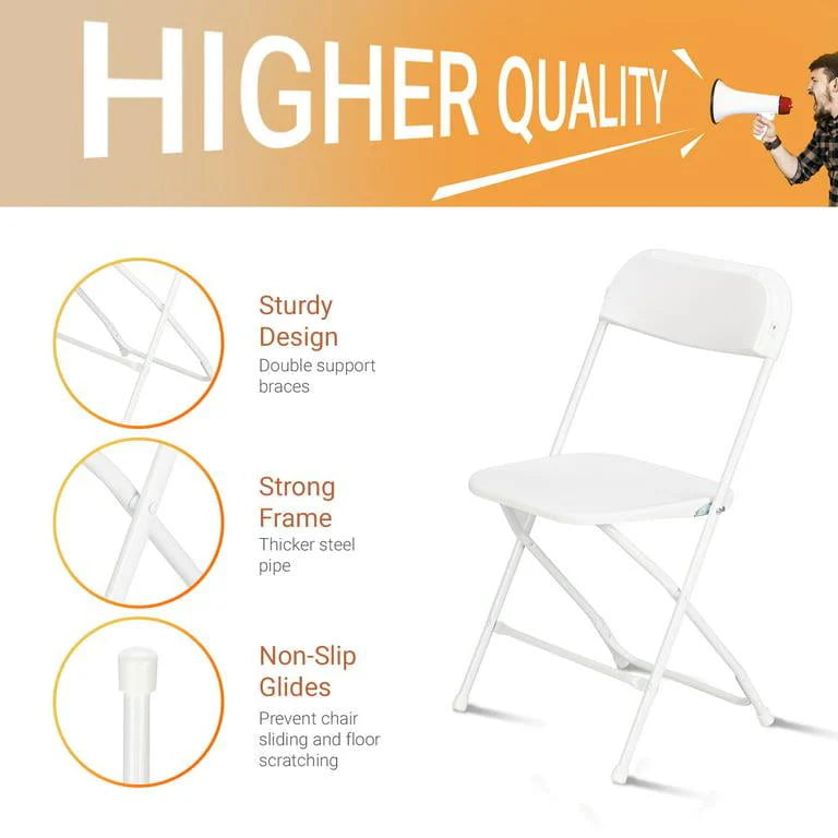 Ubesgoo 10 Packs Plastic Folding Chairs Wedding Banquet Seat Party Event Chair for Adults - Product image 5