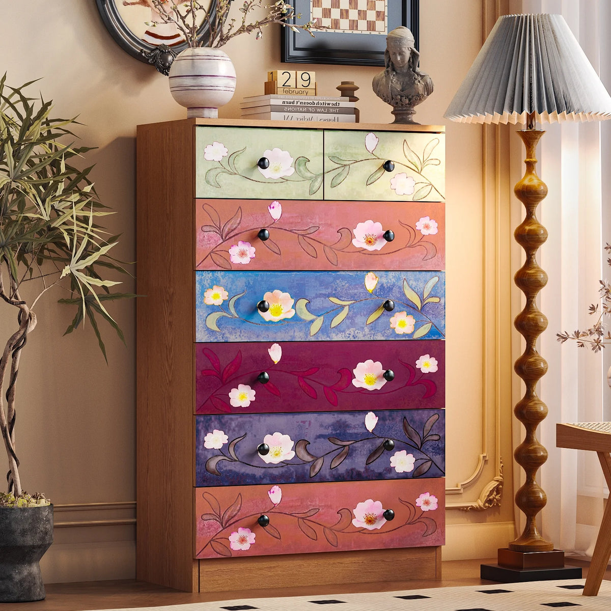 Ktaxon Wood 6 - Drawer Dresser Organizer for Bedroom Storage Tower for Entryway Hallway Closet - Product image 16