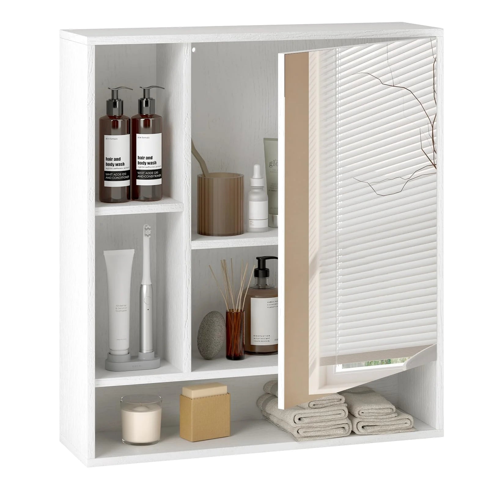 Tangkula Bathroom Cabinet with Mirror for Living Room - Product image 11