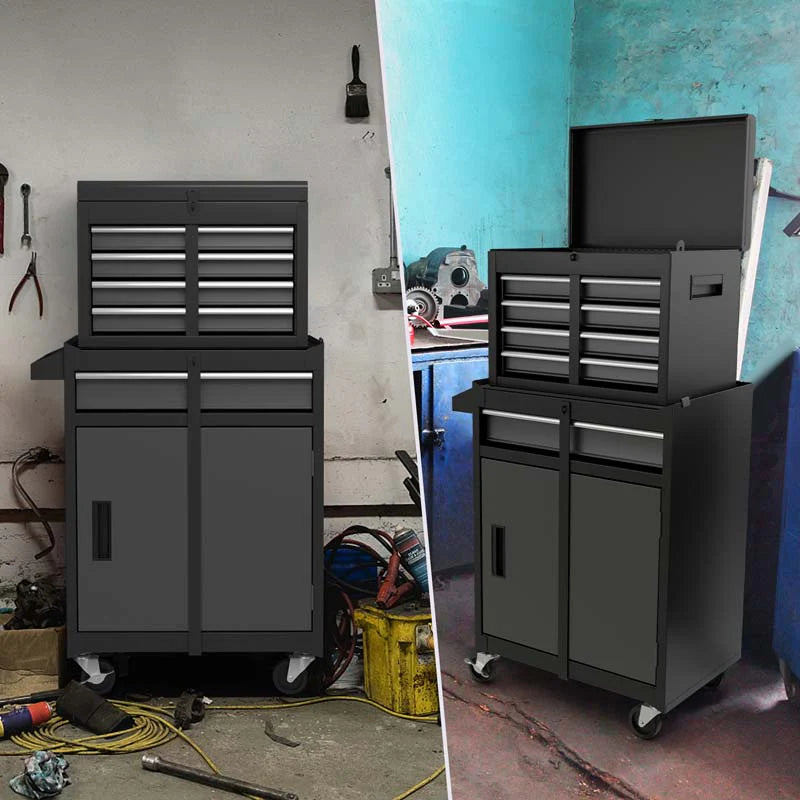 2-in-1 Rolling Tool Chest, 5-Drawer Tool Storage Cabinet with Wheels, Adjustable Shelf - Product image 14
