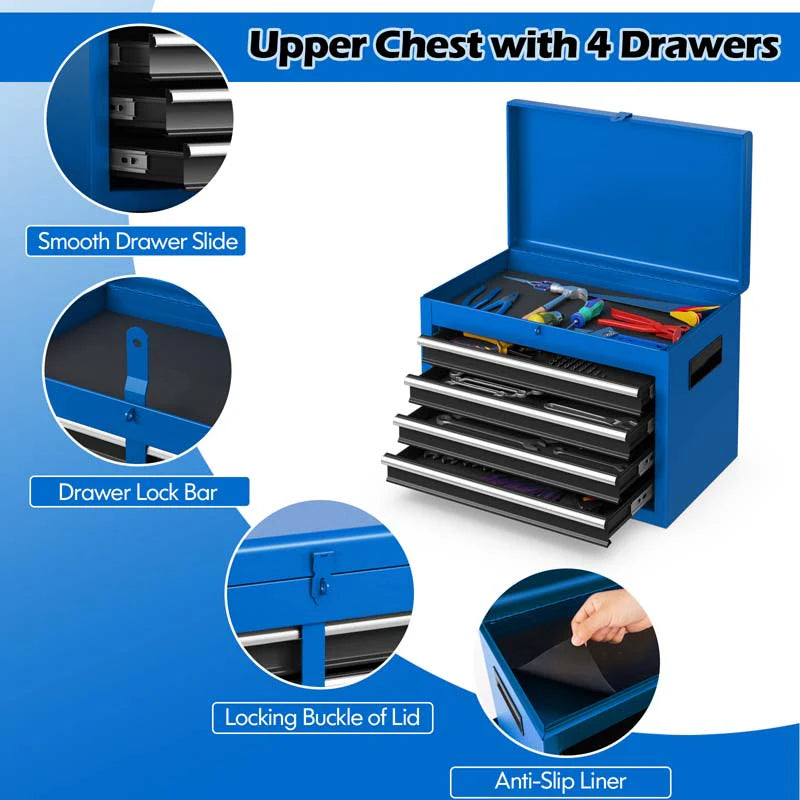 2-in-1 Rolling Tool Chest, 5-Drawer Tool Storage Cabinet with Wheels, Adjustable Shelf - Product image 28