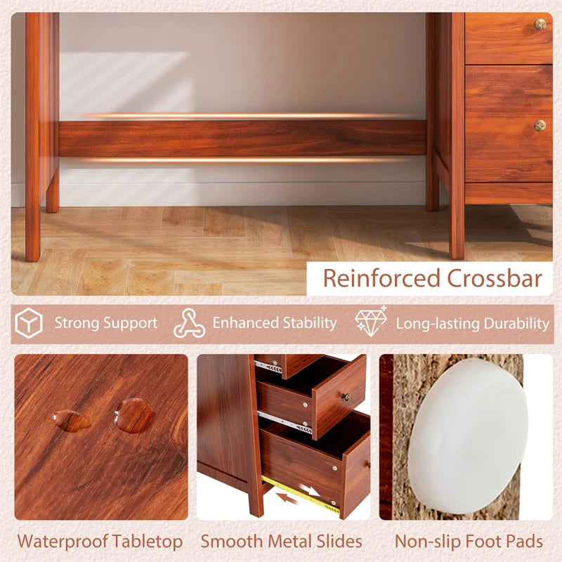 Computer Desk with 3 Storage Drawers, 48" Modern Home Office Desk with Spacious Desktop - Product image 27