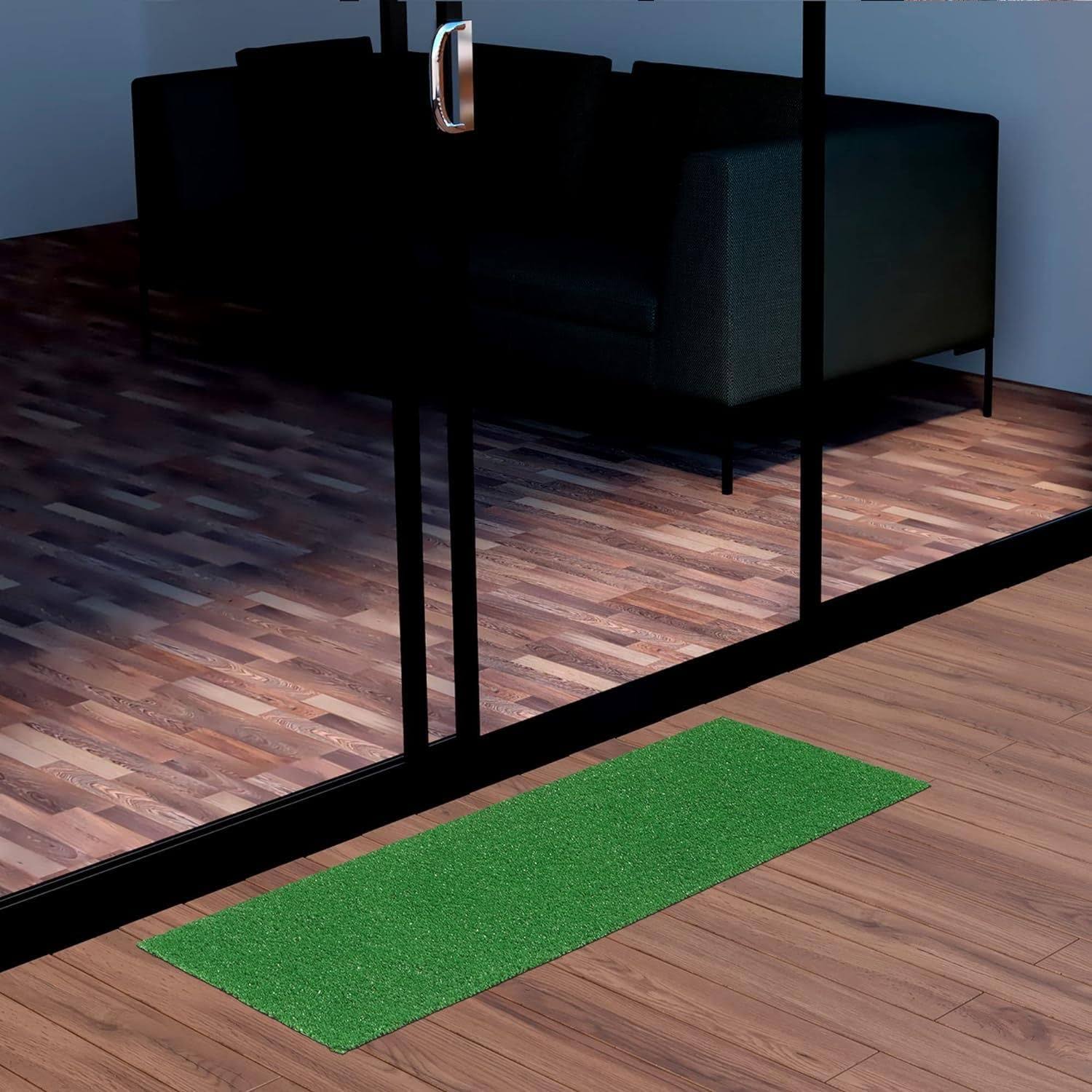 Ottomanson Waterproof 2x3 Indoor/Outdoor Artificial Grass Rug for Entryway, 2' x 2'7 inch, Green - Product image 1