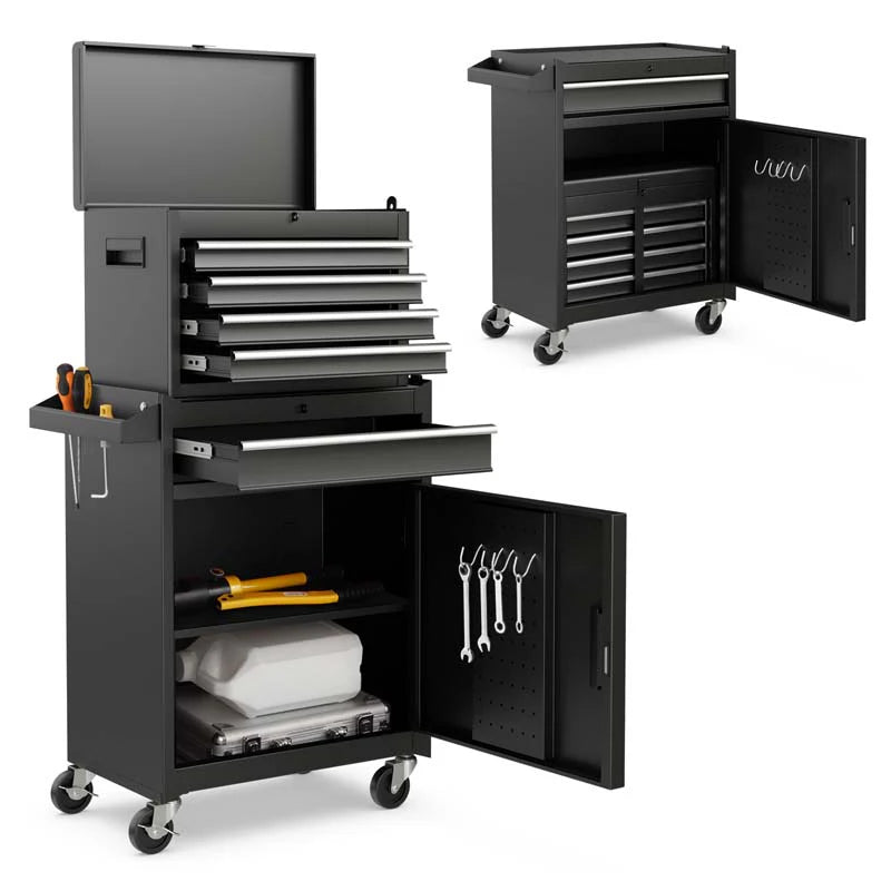 2-in-1 Rolling Tool Chest, 5-Drawer Tool Storage Cabinet with Wheels, Adjustable Shelf - Product image 53