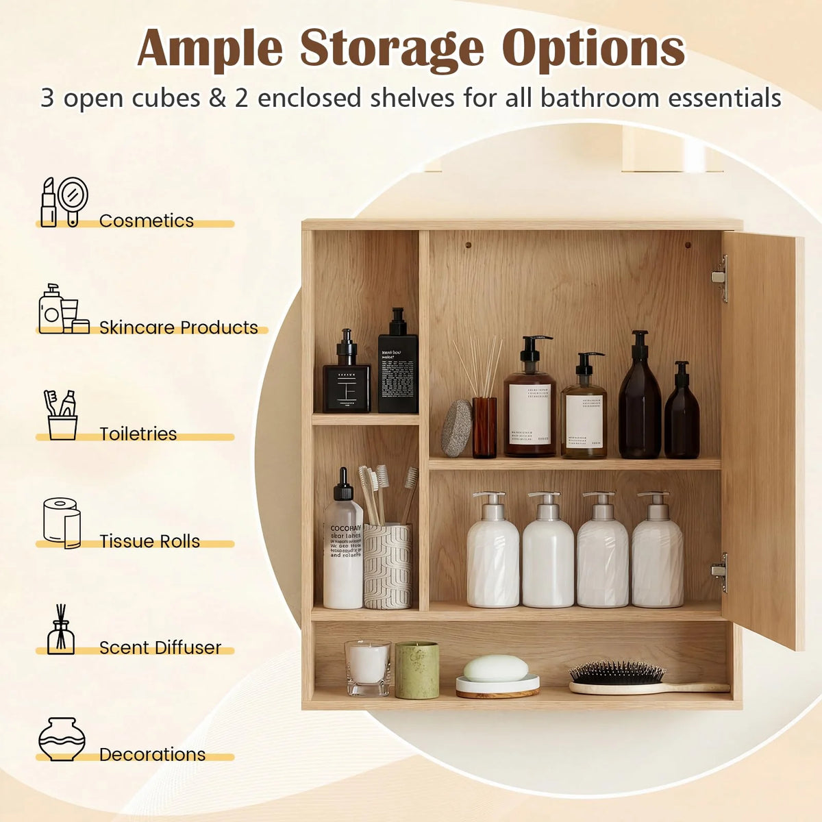 Tangkula Bathroom Cabinet with Mirror for Living Room - Product image 9