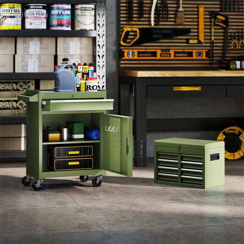 2-in-1 Rolling Tool Chest, 5-Drawer Tool Storage Cabinet with Wheels, Adjustable Shelf - Product image 66