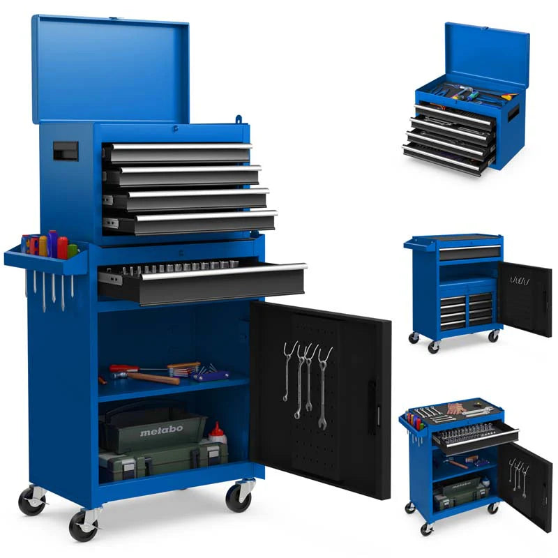 2-in-1 Rolling Tool Chest, 5-Drawer Tool Storage Cabinet with Wheels, Adjustable Shelf - Product image 21