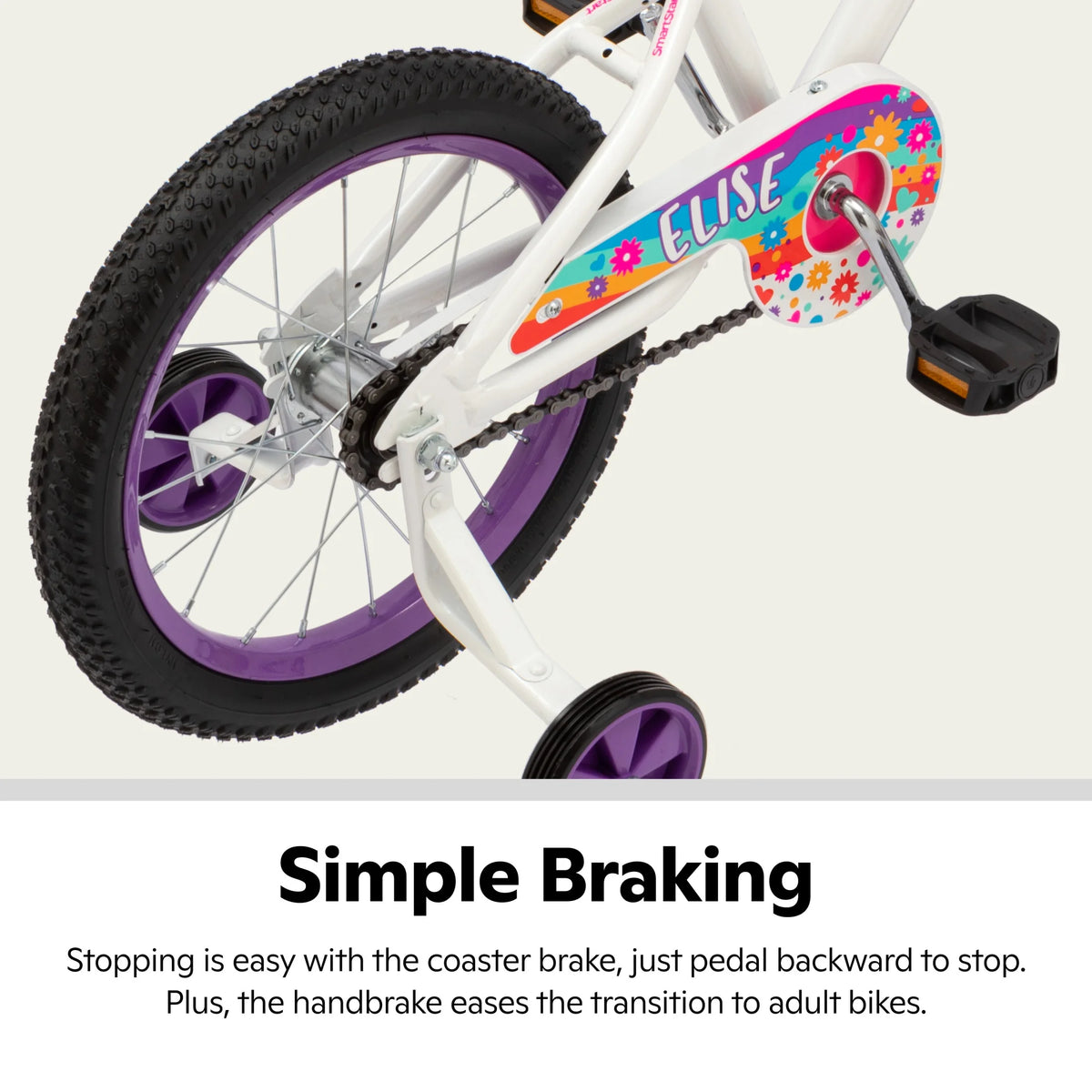 Schwinn Elise Kids Bike with Training Wheels, 16 in Wheels, Ages 3 - 7, White - Product image 6