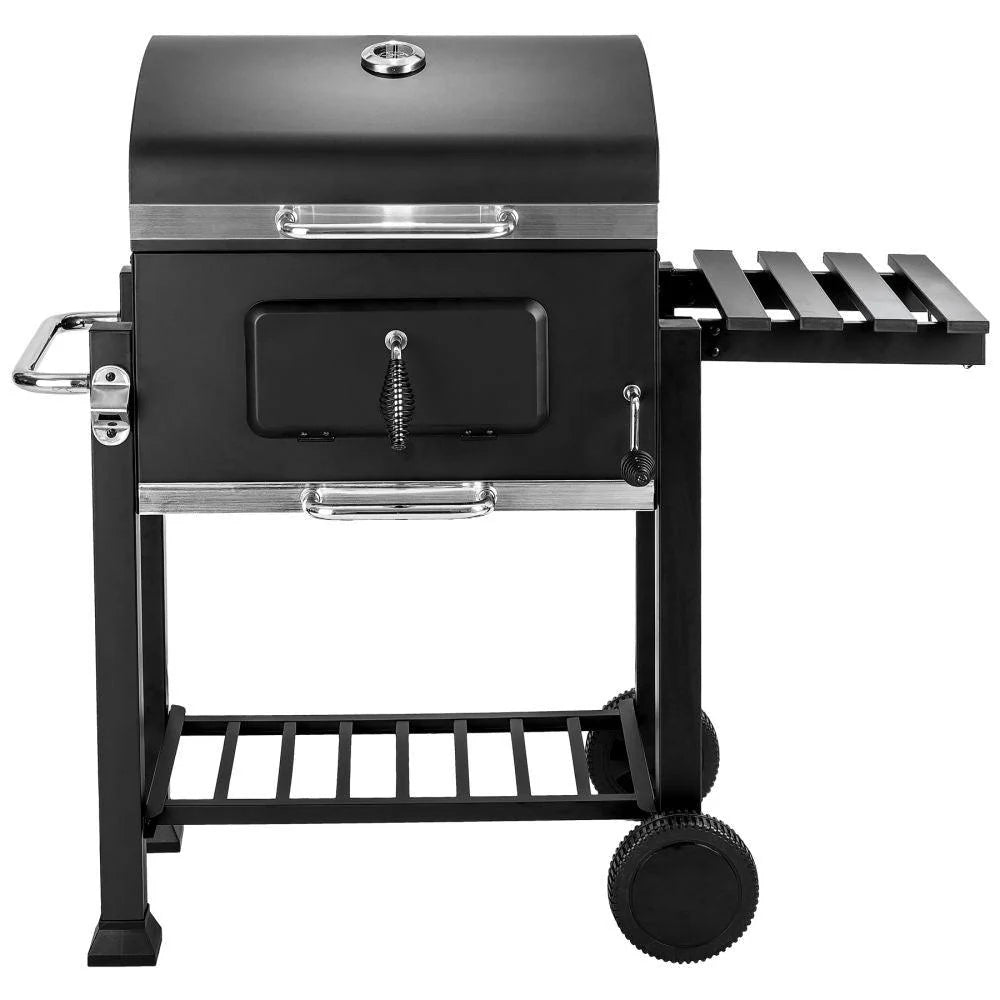3 in 1 charcoal barbecue with thermometer with black adjustable height grill 1508003 -