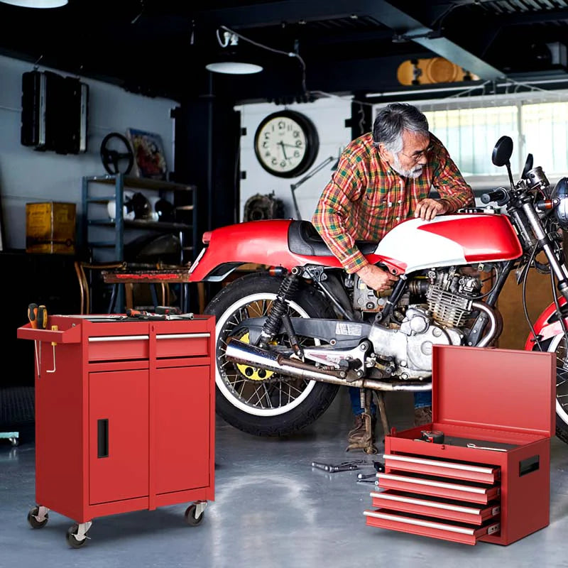 2-in-1 Rolling Tool Chest, 5-Drawer Tool Storage Cabinet with Wheels, Adjustable Shelf - Product image 39