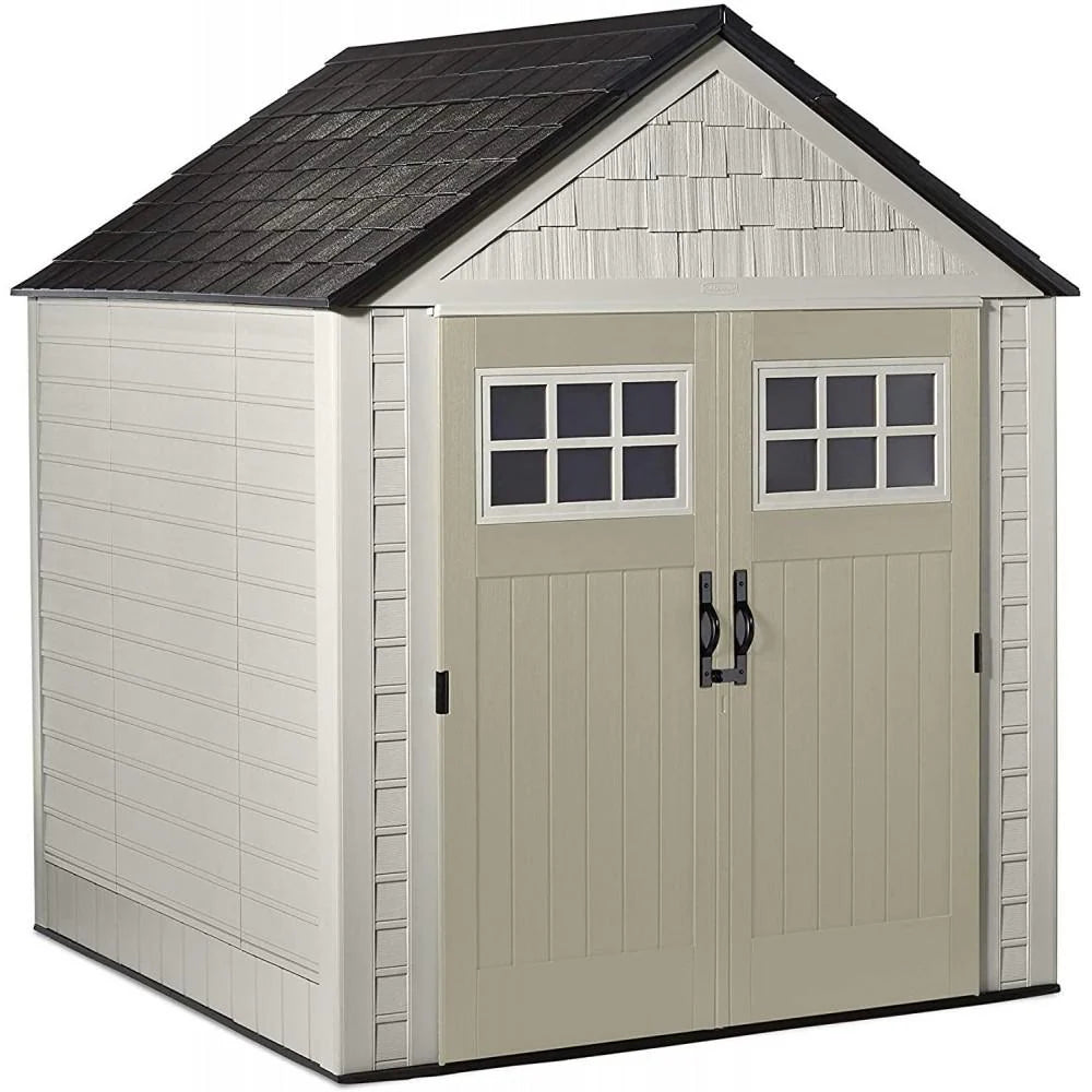 Rubbermaid 77 Ft Durable Weather Resistant Resin Outdoor Garden Storage Shed with Windows and Utility - Product image 2