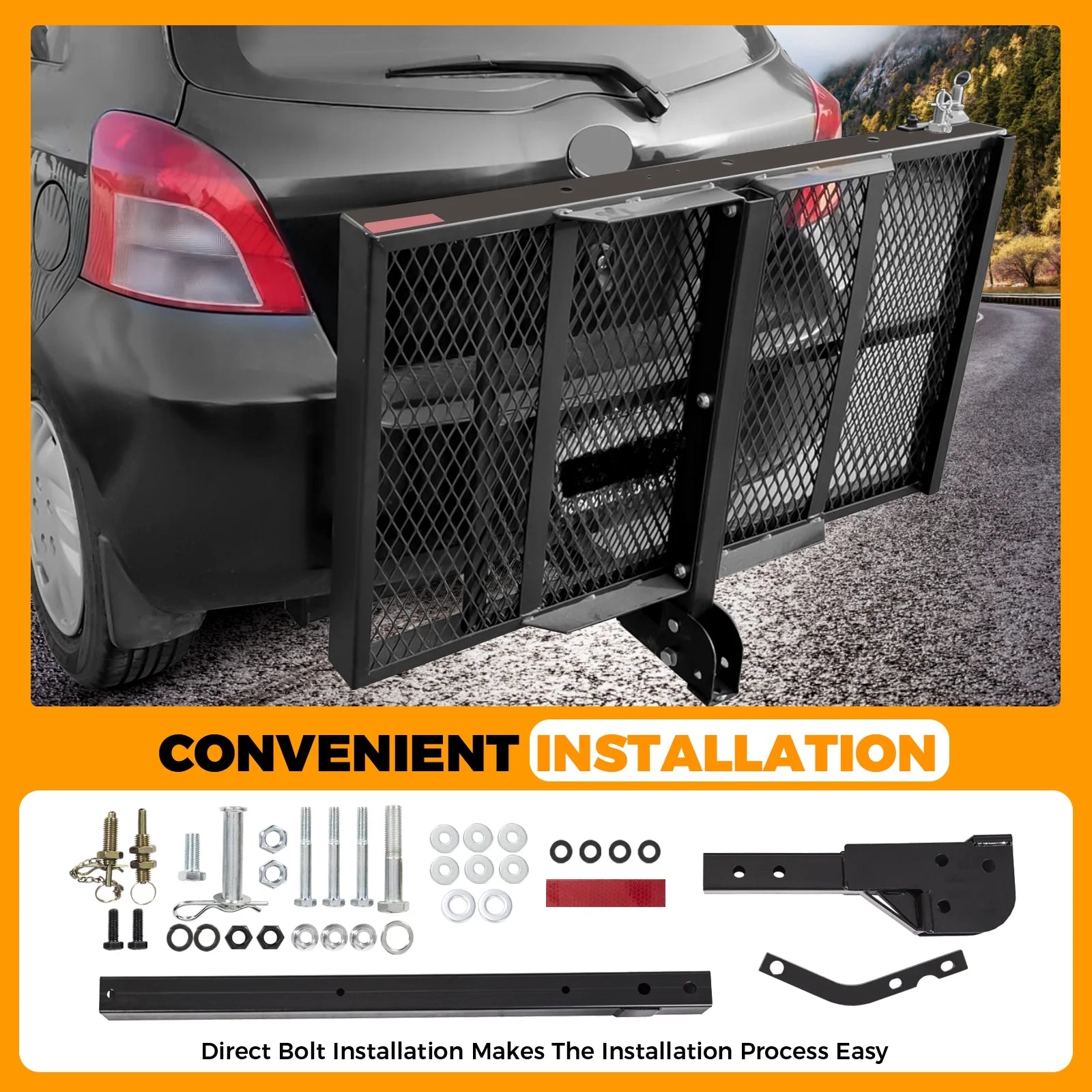 HECASA Hitch Mounted Cargo Carrier Mobility Scooter and Wheelchair Carrier Rack with Loading Ramp Luggage - Product image 5