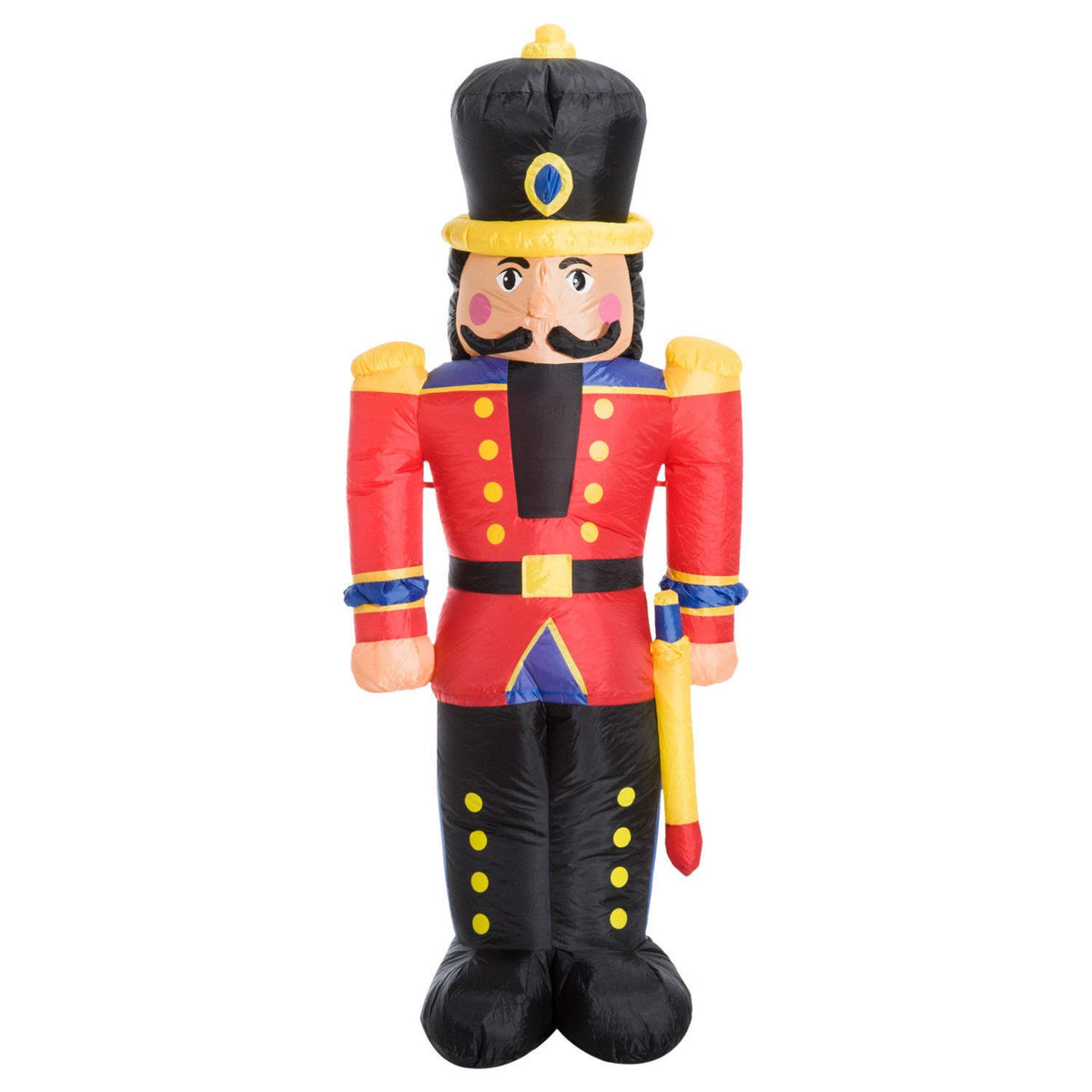 HOMCOM Inflatable Christmas Outdoor Lighted Yard Decoration, Nutracker Toy Soldier, 6' Tall, Black - Product image 1
