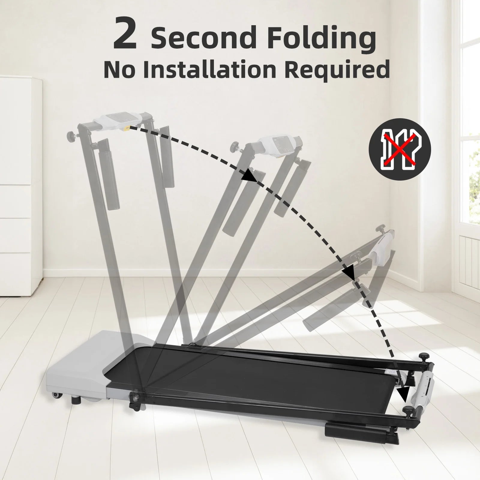 Ambifirner Portable Folding Treadmill, 3.0 HP Foldable Compact Treadmill for Home Office with 300 lb - Product image 27