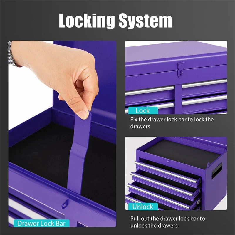 2-in-1 Rolling Tool Chest, 5-Drawer Tool Storage Cabinet with Wheels, Adjustable Shelf - Product image 91