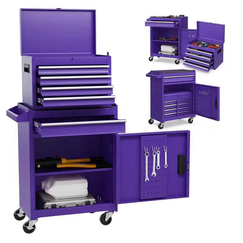 2-in-1 Rolling Tool Chest, 5-Drawer Tool Storage Cabinet with Wheels, Adjustable Shelf - Product image 84