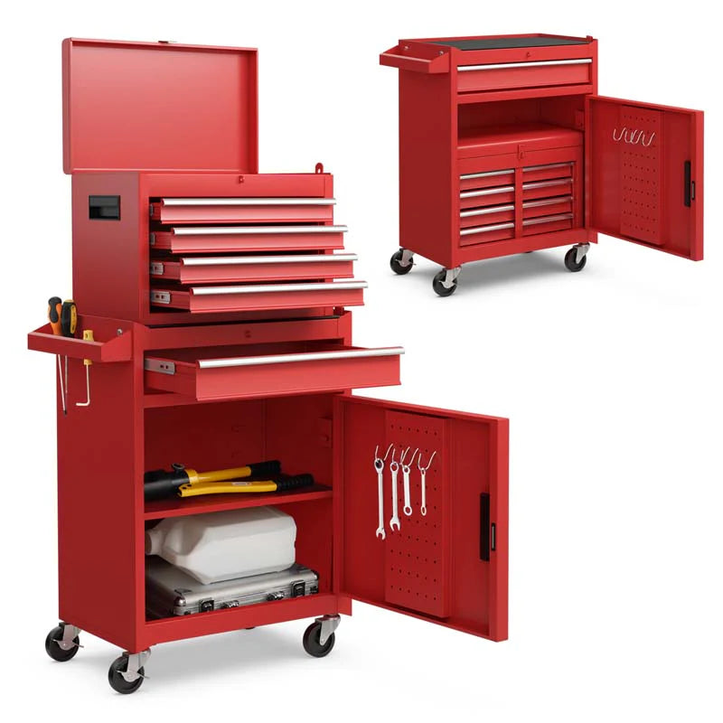 2-in-1 Rolling Tool Chest, 5-Drawer Tool Storage Cabinet with Wheels, Adjustable Shelf - Product image 31