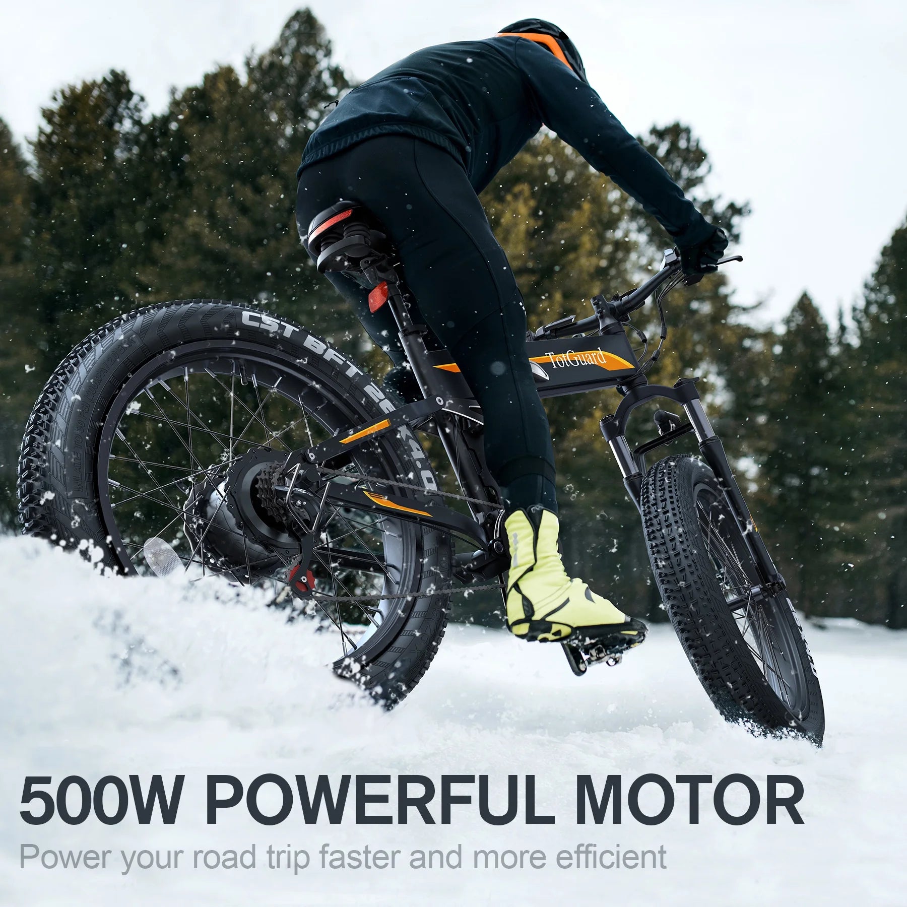 Totguard 26"x4" Electric Bike, Fat Tire 500W Ebike, Foldable Electric Bicycles E Bikes for Adults Electric - Product image 32