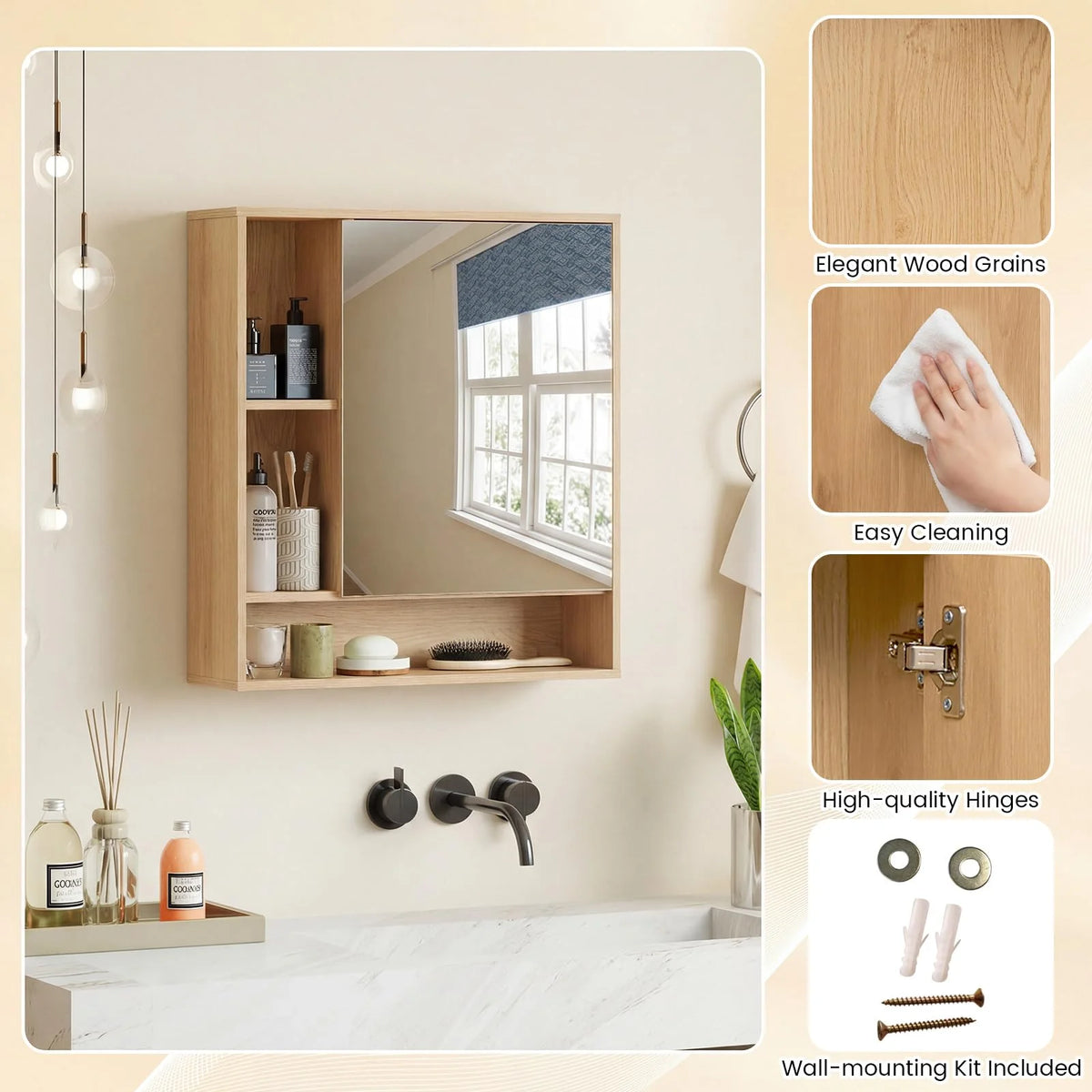 Tangkula Bathroom Cabinet with Mirror for Living Room - Product image 5