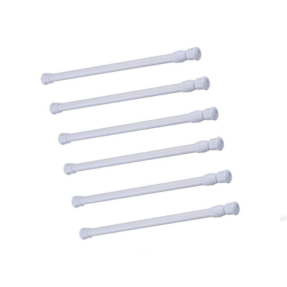 qinsou Cupboard Bars Tension Rods, 6 Pack Spring Tensions Rods 9.8 to 15.7 Inches Steel Adjustable Tension - Product image 1