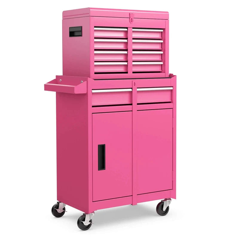 2-in-1 Rolling Tool Chest, 5-Drawer Tool Storage Cabinet with Wheels, Adjustable Shelf - Product image 97