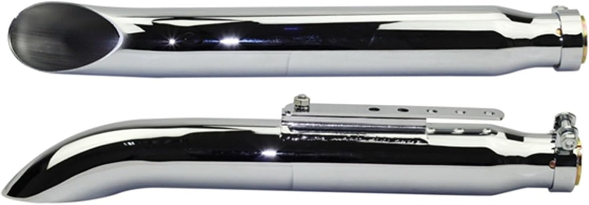 ZIAYI 1 Pair Motorcycle Exhaust Muffler Pipe For Harley For Suzuki VL 125 800 1500 Intruder Bobber Chrome Tapered Turn Iron Muffler (Color : Chrome)