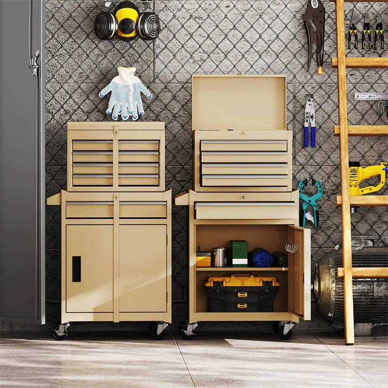 2-in-1 Rolling Tool Chest, 5-Drawer Tool Storage Cabinet with Wheels, Adjustable Shelf - Product image 75