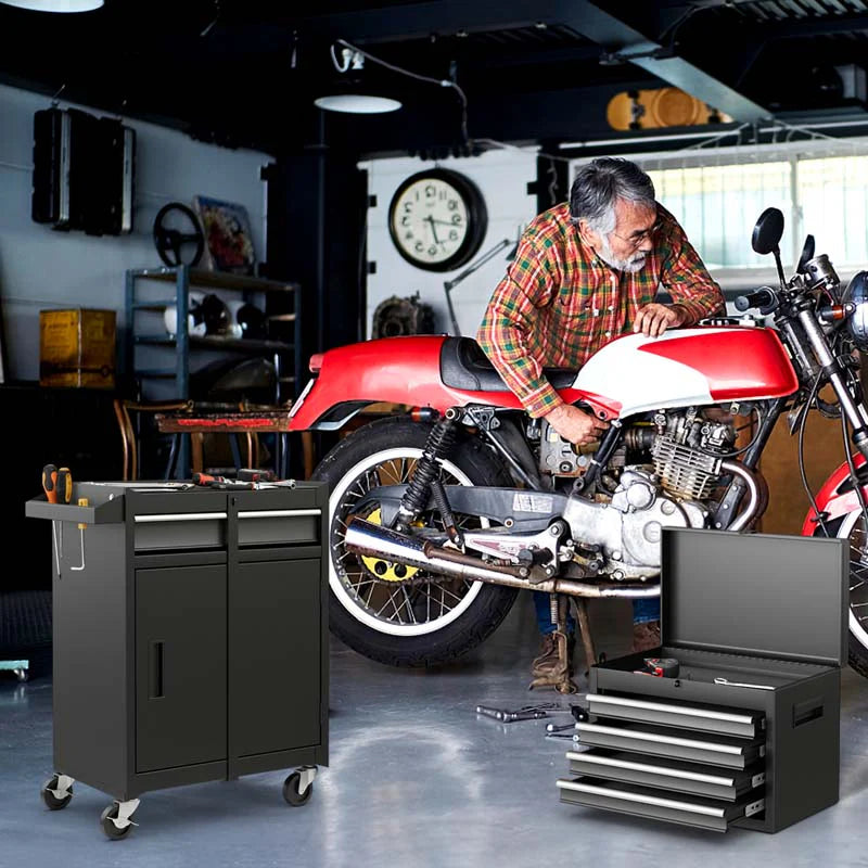 2-in-1 Rolling Tool Chest, 5-Drawer Tool Storage Cabinet with Wheels, Adjustable Shelf - Product image 61