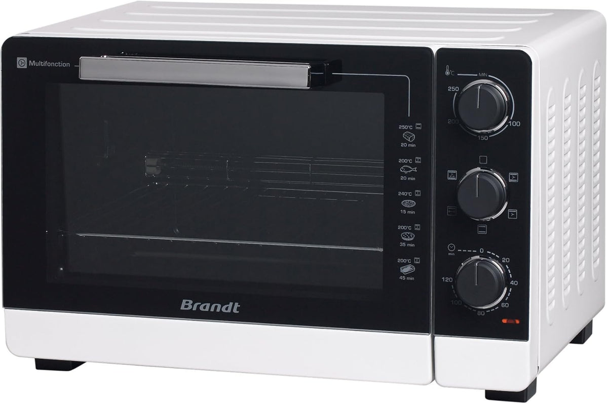 BRANDT - FC405MW - Freestanding and compact mini oven 2100 W - Capacity 40L - Multifunction with 5 cooking modes - Even cooking - Double glazing - White