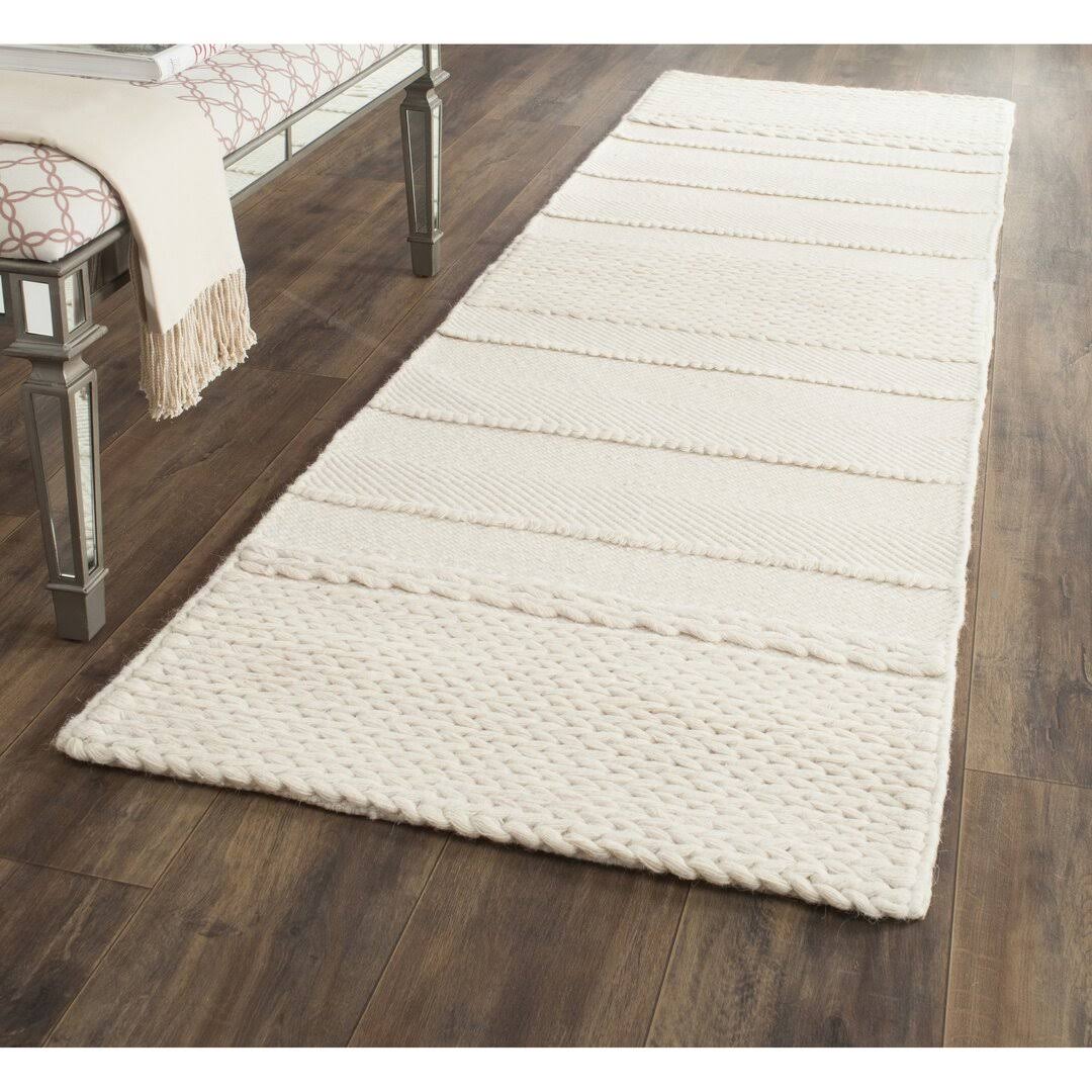 Brookneal Striped Hand-Woven Flatweave Wool/Cotton Natural Area Rug Beachcrest Home Rug Size - Product image 1