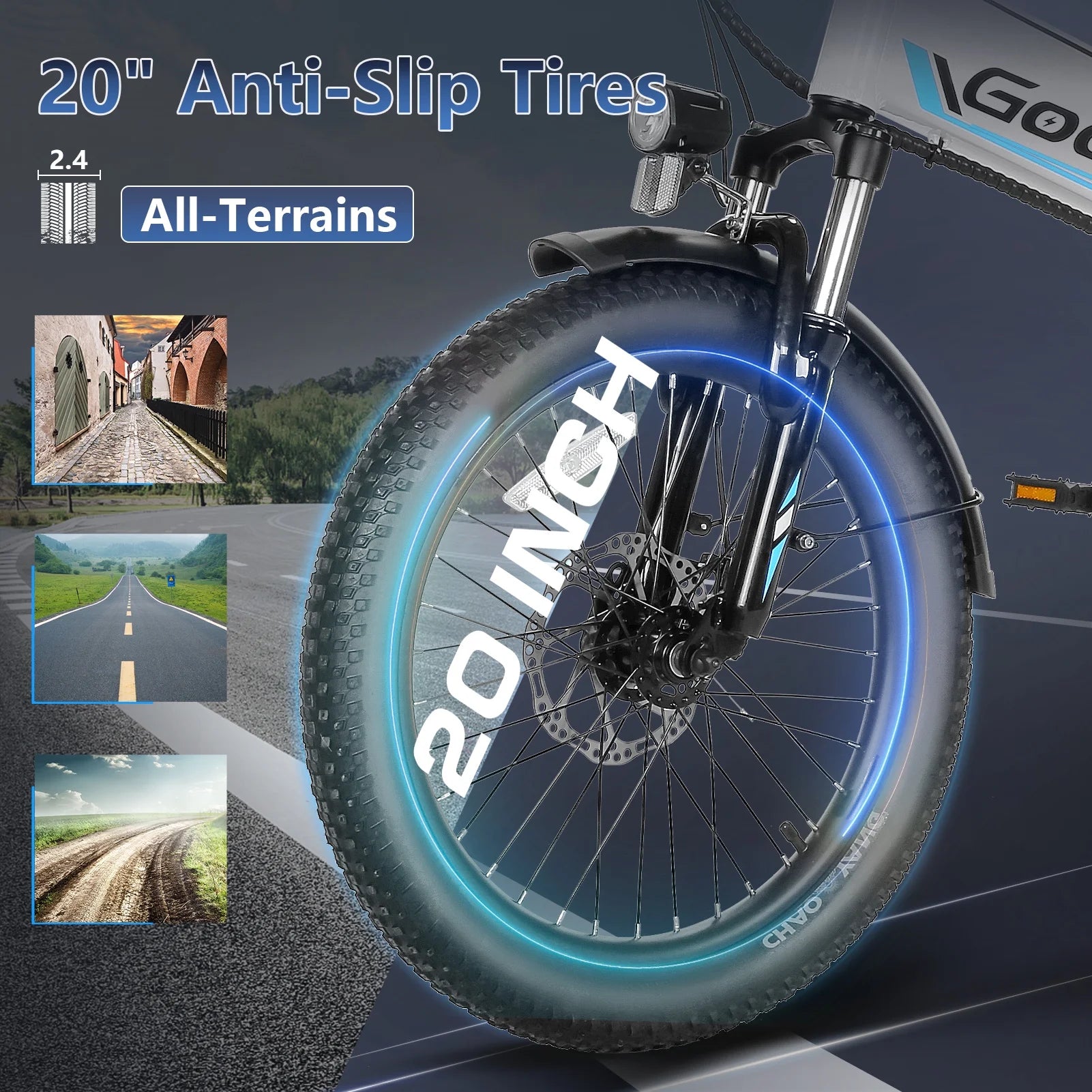 Gocio Foldable Electric Bike for Adults, Peak 750W Electric Mountain Bicycles - Product image 8