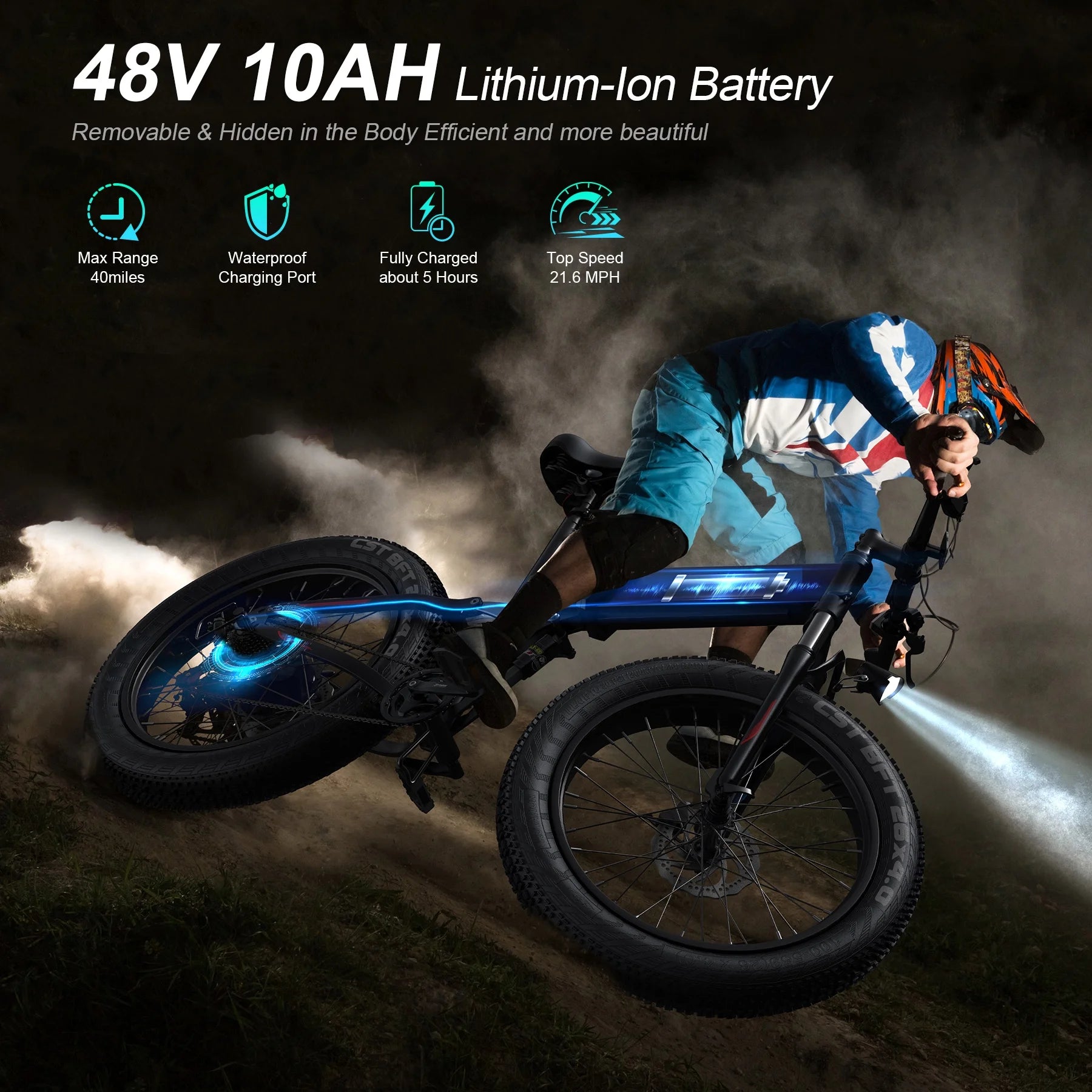 Totguard 26"x4" Electric Bike, Fat Tire 500W Ebike, Foldable Electric Bicycles E Bikes for Adults Electric - Product image 45