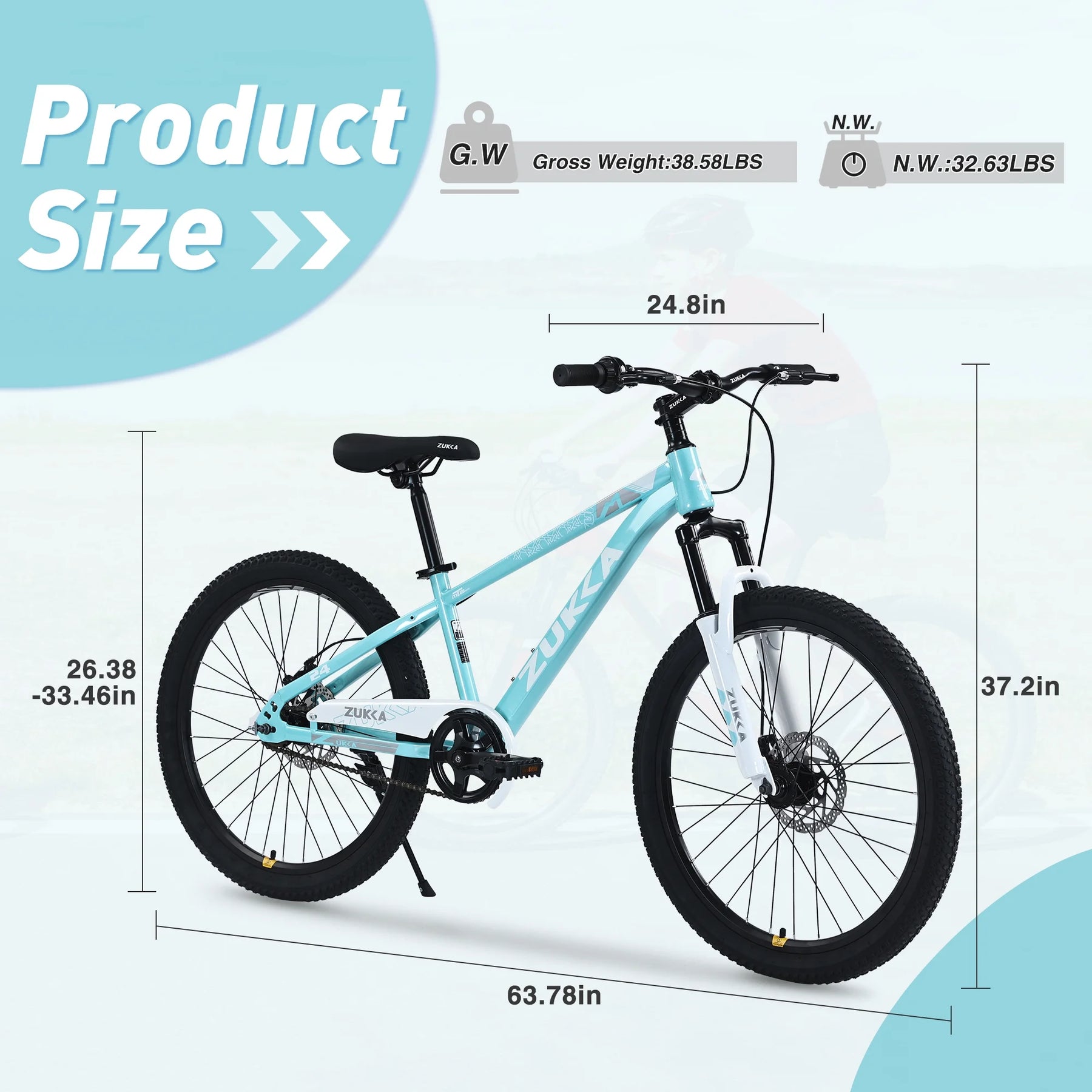 Zukka 20 in Kids Mountain Bike Steel Frame Hardtail Bicycle for Child Aged 7 - 10 Years Pink - Product image 15