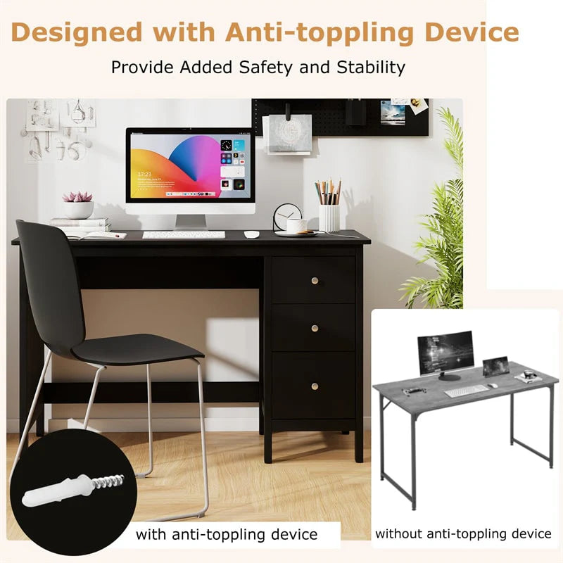 Computer Desk with 3 Storage Drawers, 48" Modern Home Office Desk with Spacious Desktop - Product image 18