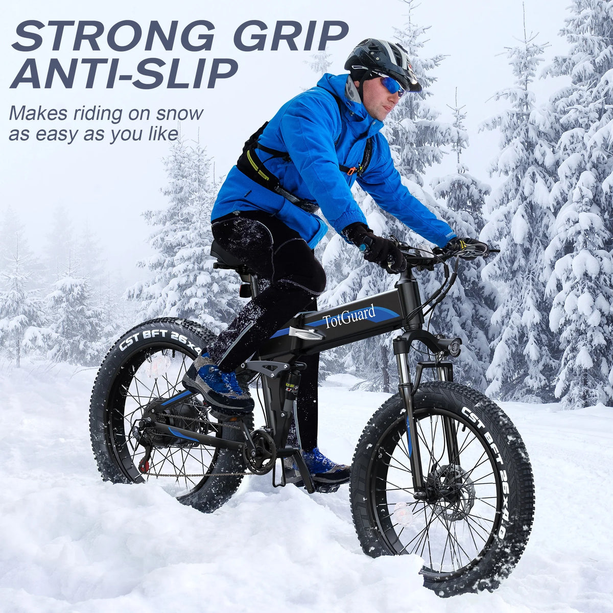 Totguard 26"x4" Electric Bike, Fat Tire 500W Ebike, Foldable Electric Bicycles E Bikes for Adults Electric - Product image 11