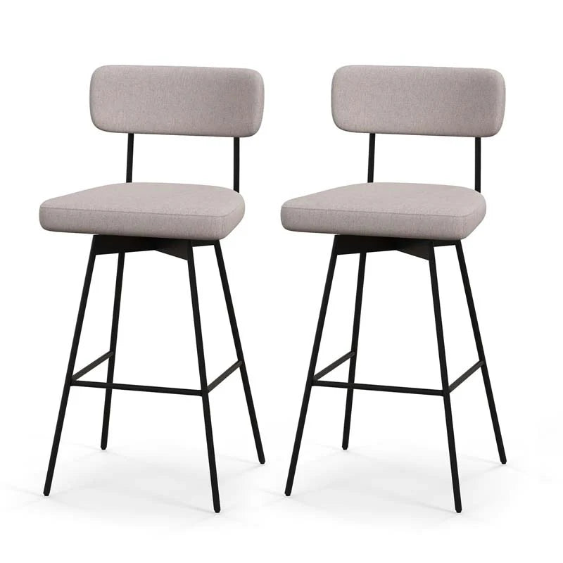 Swivel Bar Stools Set of 2, 29" Upholstered Bar Height Chairs with Back - Product image 1