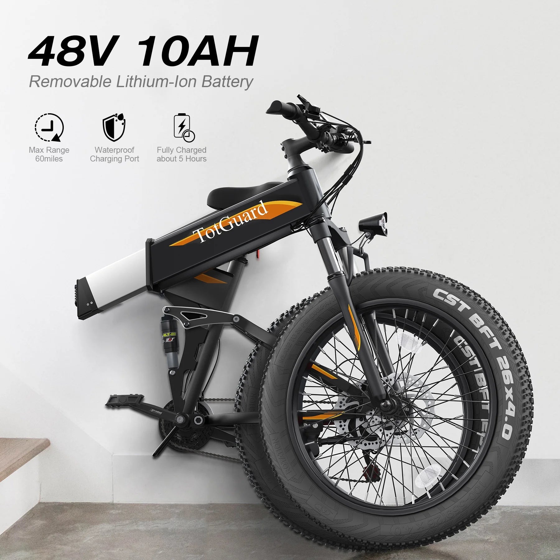 Totguard 26"x4" Electric Bike, Fat Tire 500W Ebike, Foldable Electric Bicycles E Bikes for Adults Electric - Product image 30