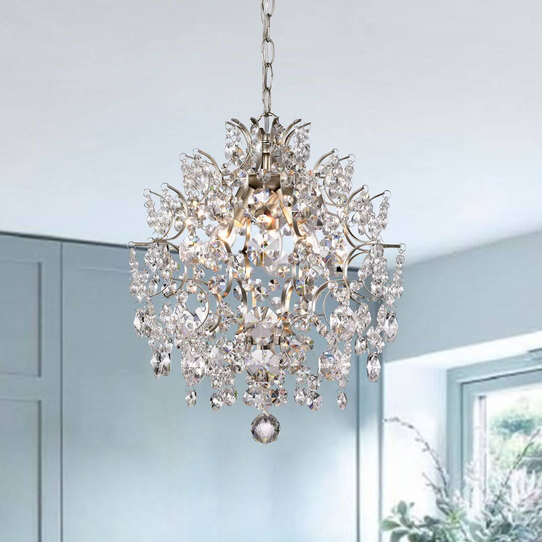 Gillespie 3 - Light Unique Geometric Chandelier with Crystal Accents House of Hampton - Product image 1
