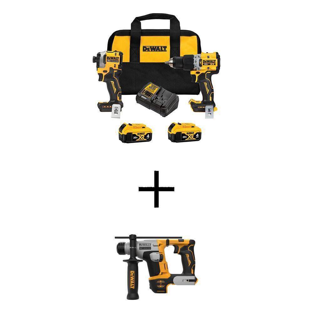 DeWalt 20V Max XR Hammer Drill and Atomic Impact Driver 2 Tool Cordless Combo Kit and SDS Plus Hammer Drill - Product image 1