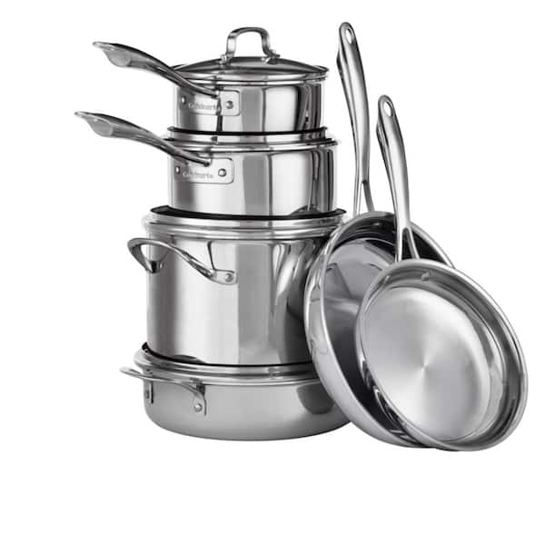 Tri-Ply 10-Piece Stainless Steel Cookware Set with Glass Lids - Product image 6