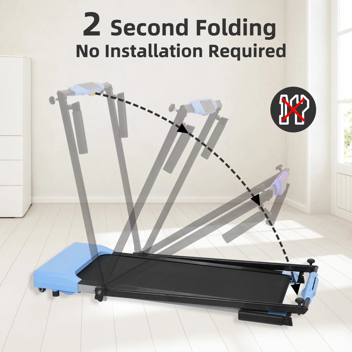 Ambifirner Portable Folding Treadmill, 3.0 HP Foldable Compact Treadmill for Home Office with 300 lb - Product image 18