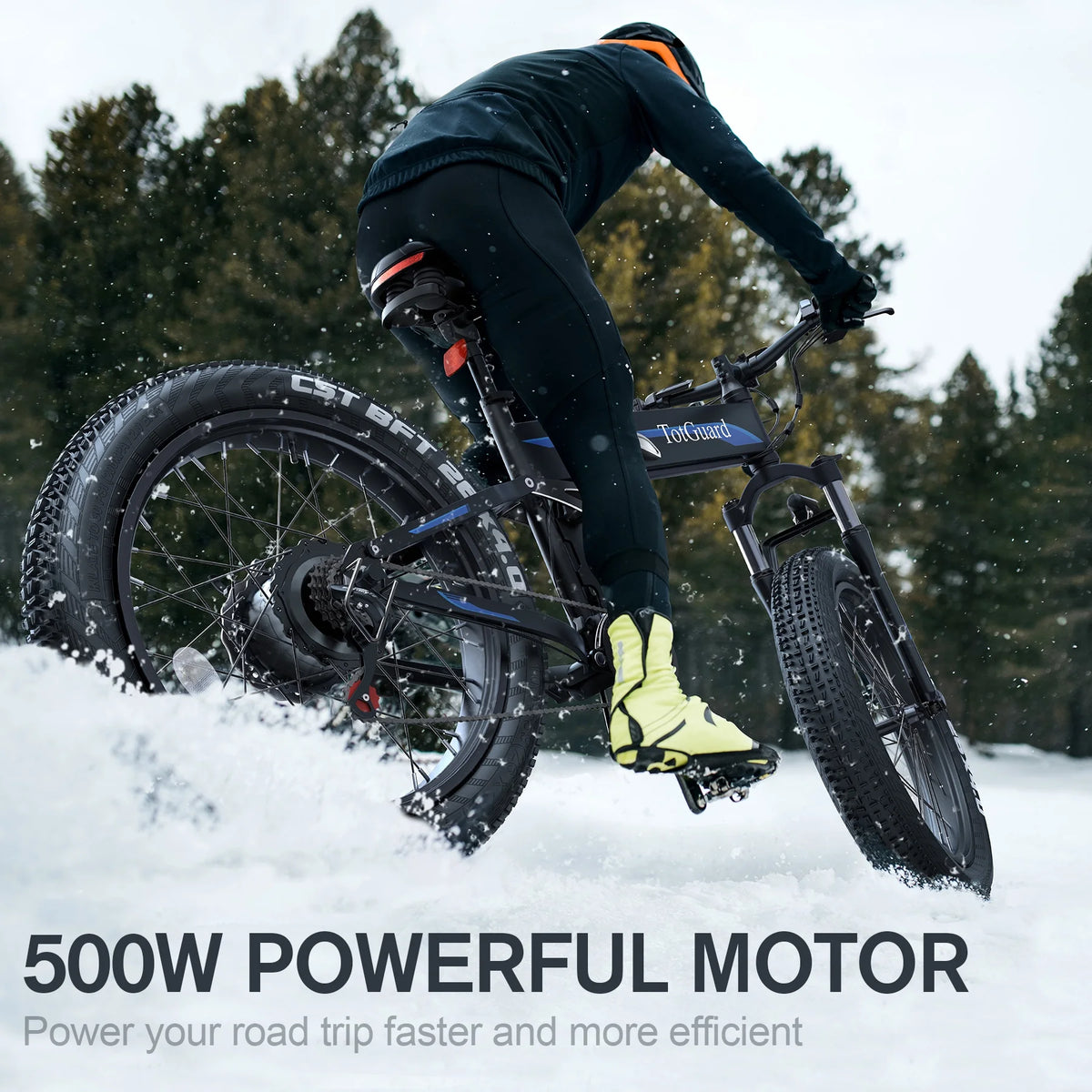 Totguard 26"x4" Electric Bike, Fat Tire 500W Ebike, Foldable Electric Bicycles E Bikes for Adults Electric - Product image 7