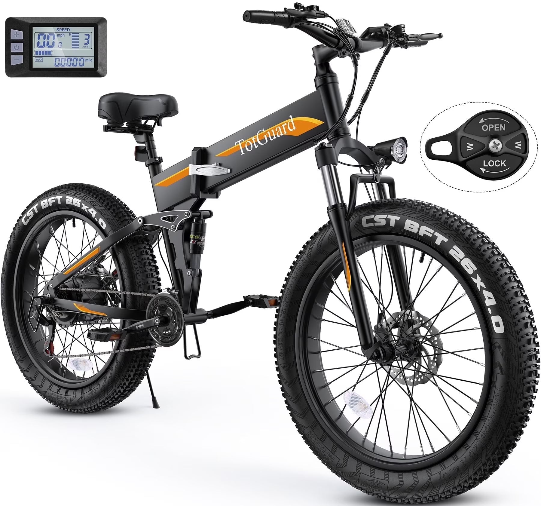 Totguard 26"x4" Electric Bike, Fat Tire 500W Ebike, Foldable Electric Bicycles E Bikes for Adults Electric - Product image 3